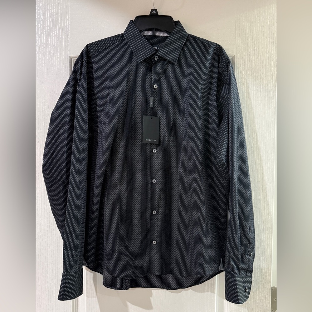 Bugatchi‎ Classic Fit Dress Shirt - NEW - Size Large - Black
